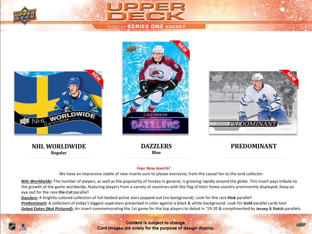 2020-21 UD SERIES 1 HOCKEY HOBBY BOX - Image 3